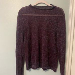 See through purple glitter long sleeve